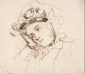 Étude de femme, la tête sur la main, Centre d'art britannique de Yale.