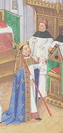 Peinture représentant Robert le Pieux à l'office dans la cathédrale d'Orléans