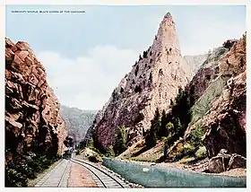 Carte postale de l'aiguille Curecanti en 1917.