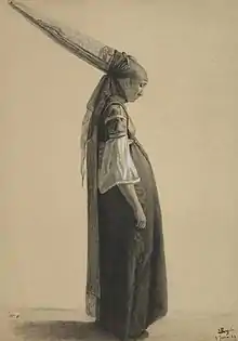 Femme juive d'Alger portant la sarma, XIXe&nbsp;siècle.