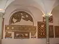 Mosaïques paléochrétiennes avec au centre la mosaïque des médaillons des sept saints.