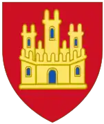Rois de Castille : de gueules au château d'or ouvert et ajouré d'azur