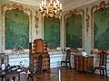 Salle de chasse avec papiers peints du château d'Ostrau (de) près de Bitterfeld, vers 1720/1730