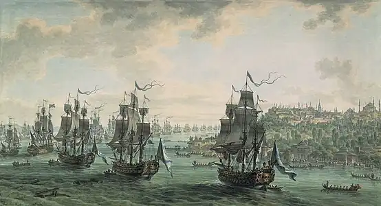 La flotte de la mer Noire traversant le détroit du Bosphore, Mikhaïl Matveïevitch Ivanov, 1804.