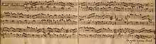 Partition des menuets de la suite pour clavier de Christian Petzold en sol majeur (BWV Anh. 114 & 115), tels qu'enregistrés par Johann Benjamin Tzschirich.