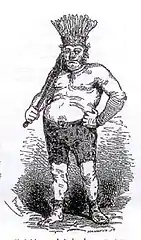 Un Sacrificateur, escortant le Bœuf Gras vers 1845.