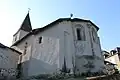 Vue du chevet, partie la plus ancienne de l'église datée du XIIe&nbsp;siècle.