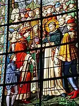 Vitrail saint Vincent Ferrier, église Saint-Pierre, Plounéour-Trez.
