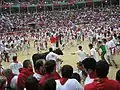Les arènes de Pampelune lors des fêtes de San Fermín