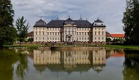 Château de Werneck, édifié entre 1733 et 1745 sur ordre de Frédéric-Charles de Schönborn-Buchheim, prince-évêque de Wurtzbourg et de Bamberg
