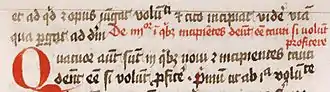 Texte manuscrit latin du XVe siècle, avec des abréviations scribales.