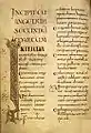 Incipit de l'Évangile selon Marc, Livre de Durrow, traduction latine, Irlande, VIIe siècle