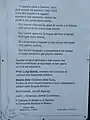 La plaque de 1983 (texte en italien).