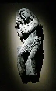 Dévot. Pakistan. Swat. Butkara I. Schiste, 67,5 × 23,5 × 6,5 cm. Swat Museum (Saidu Sharif). Époque indo-scythe ou indo-parthe