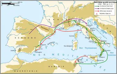 Le général carthaginois Asdrubal Barca traverse le pays des vascons en -207 (deuxième guerre punique).