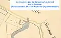 Le moulin à eau sur le plan cadastral de 1833.