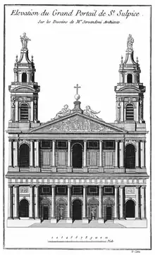 Projet de façade pour l'église Saint-Sulpice.