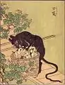 Kyuso, ukiyo-e de Takehara Shunsen (XIXe&nbsp;siècle).