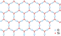 Représentation schématique bi-dimensionnelle de la silice cristalline (cristobalite).