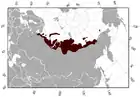 Aire de répartition du Lemming de Sibérie