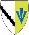Armoiries du Sidney Sussex College, dont la devise est en français : « Dieu me garde de la calomnie ».
