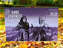 photo d'une affiche avec deux personnages.