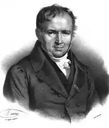Portrait d'un homme de face en buste du début du XIXe siècle.