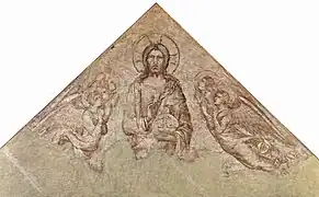 Sinopia du Christ bénissant (porche de Notre-Dame des Doms)
