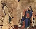 Simone Martini, L'Annonciation (panneaux du polyptyque Orsini), tempera sur panneau, première moitié du XIVe&nbsp;siècle [257-258].