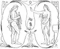 Gerðr refuse l'offre de Skírnir de onze pommes d'or et d'une bague, par Lorenz Frølich (1895).