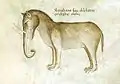 Elephant (Detail), Sloane 4016, folio 50, codex en parchemin, Italie (Lombardie), vers 1440.