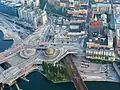Slussen, vue vers Södermalm, septembre 2014.
