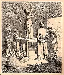 Décoration de la souccah en Alsace, 1886.
