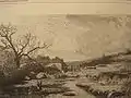 Représentation de 1872, de la source de l'Albarine, à Brénod.