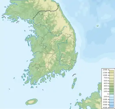 Voir sur la carte topographique de Corée du Sud
