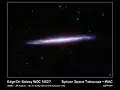 NGC 5907 en infrarouge par le télescope spatial Spitzer.