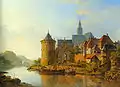 Vue d'une ville le long du Rhin, 1841.
