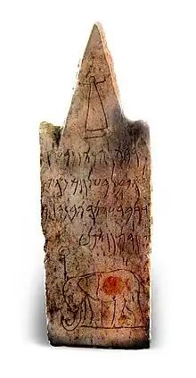 Stèle tardive avec éléphant.
