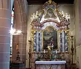 Autel secondaire de saint Wendelin et tableaux du XVIIIe siècle.