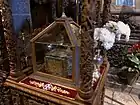 Relique du crâne de saint Charalampe, église du monastère Agios Stefanos.