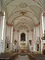 Collégiale baroque, vue intérieure de la nef.