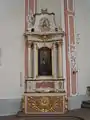 collégiale baroque, autel mineur de gauche, tableau de sainte Irmine.