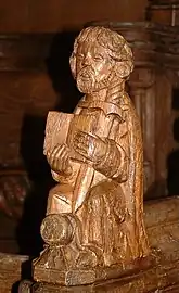Bois sculpté d'une des stalles (XVe&nbsp;siècle) de l'église des Augustins.