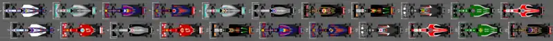 Schéma de la grille de départ du Grand Prix d'Autriche 2014