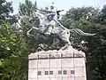 Statue de Kim Yusin dans le parc Namsan de Séoul.