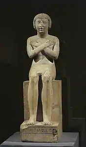 Statue de l'intendant Meri assis. Règne de Montouhotep&nbsp;II. British Museum