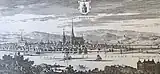 Torneå (fondée en 1620) décrite par Erik Dahlbergh dans son Suecia antiqua et hodierna (1716).