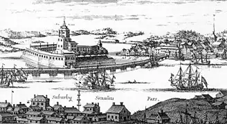 Le château et les remparts au début du XVIIe siècle avant la grande guerre du Nord.