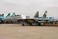 Le second prototype (no&nbsp;902) du Su-35 modernisé (Su-35S) à l'exposition MAKS 2009, pendant laquelle le ministre de la Défense russe commanda une deuxième série d'appareils.