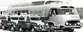 Le Superbus et les 2CV fourgonnettes AZU de la marque, 1957